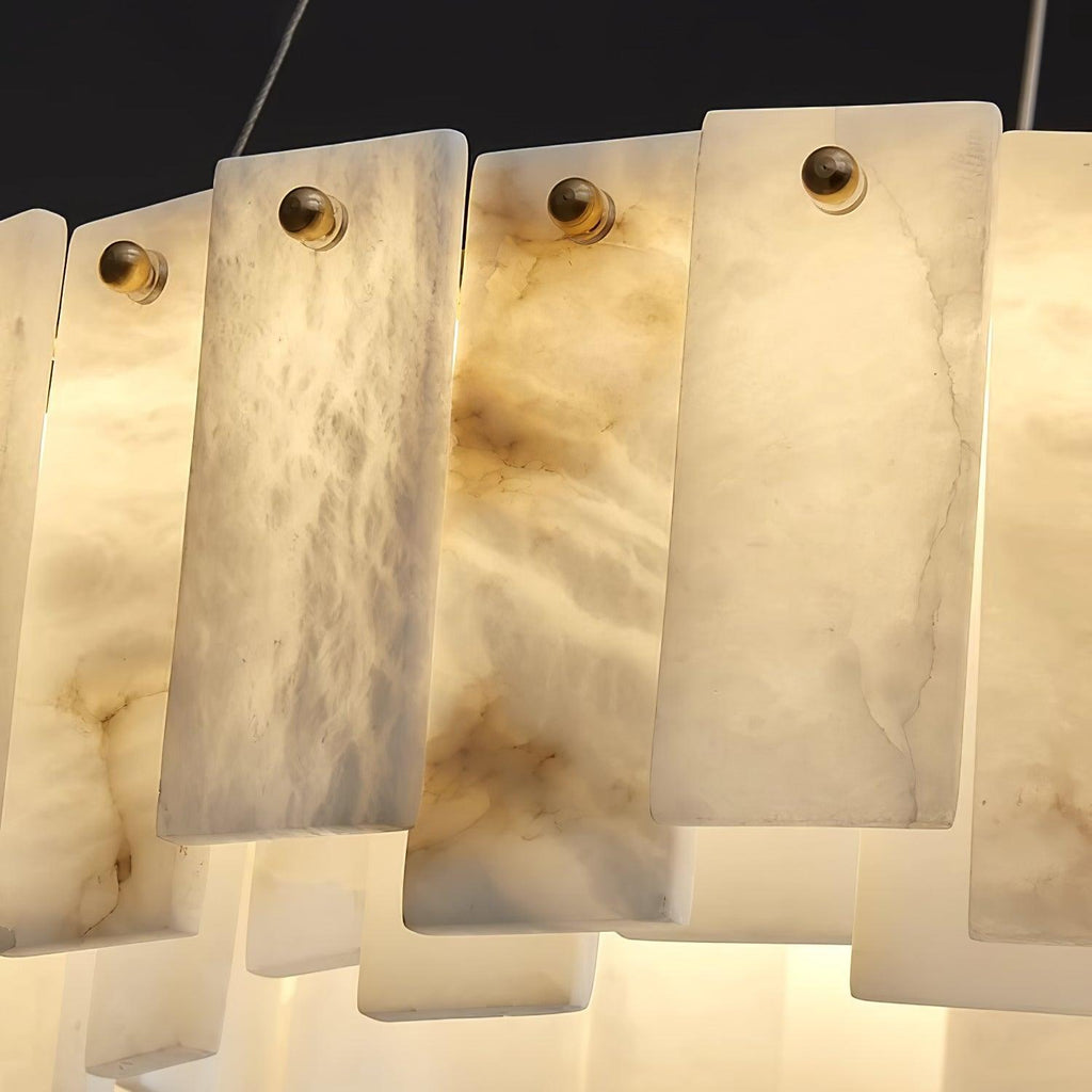 Lustre moderne Jord en Albâtre Laiton et blanc
