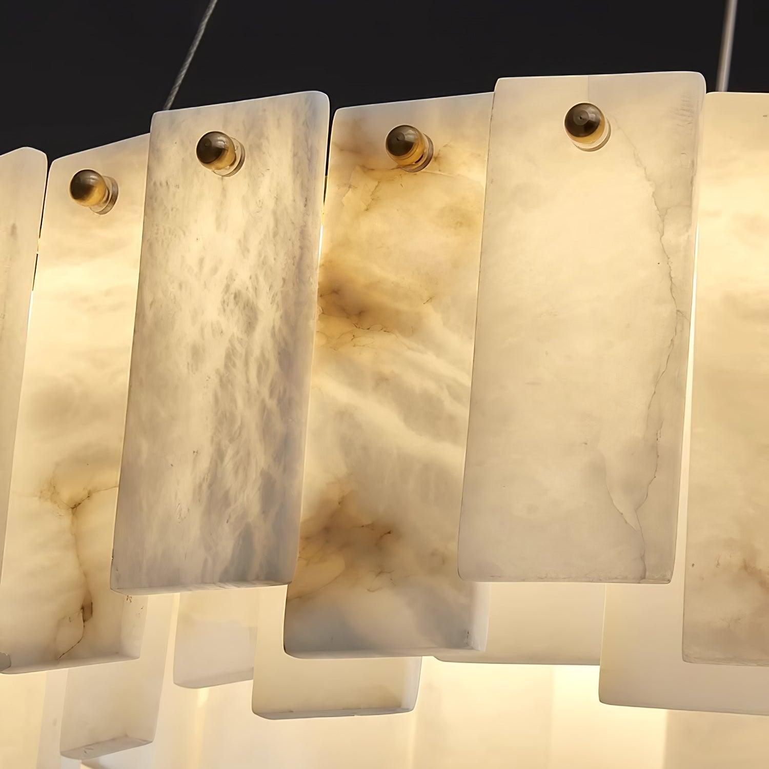 Lustre moderne Jord en Albâtre Laiton et blanc