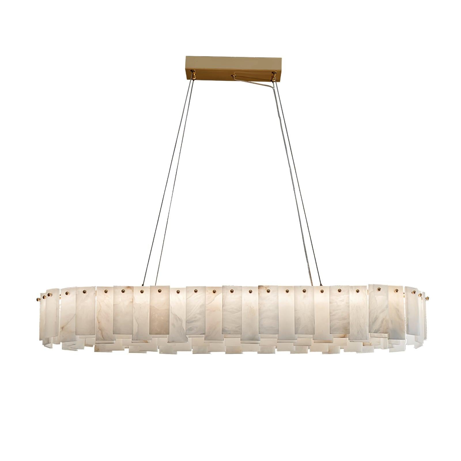 Lustre moderne Jord en Albâtre Laiton et blanc