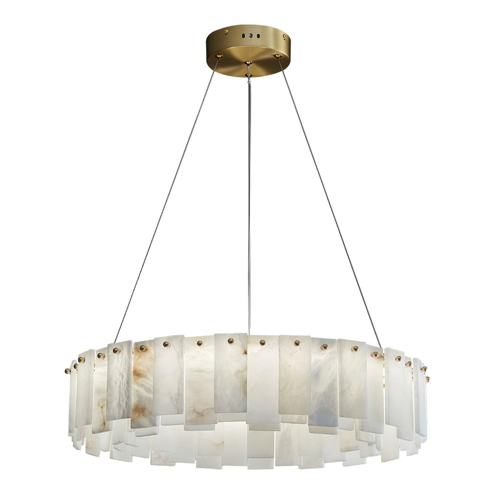 Lustre moderne Jord en Albâtre Laiton et blanc