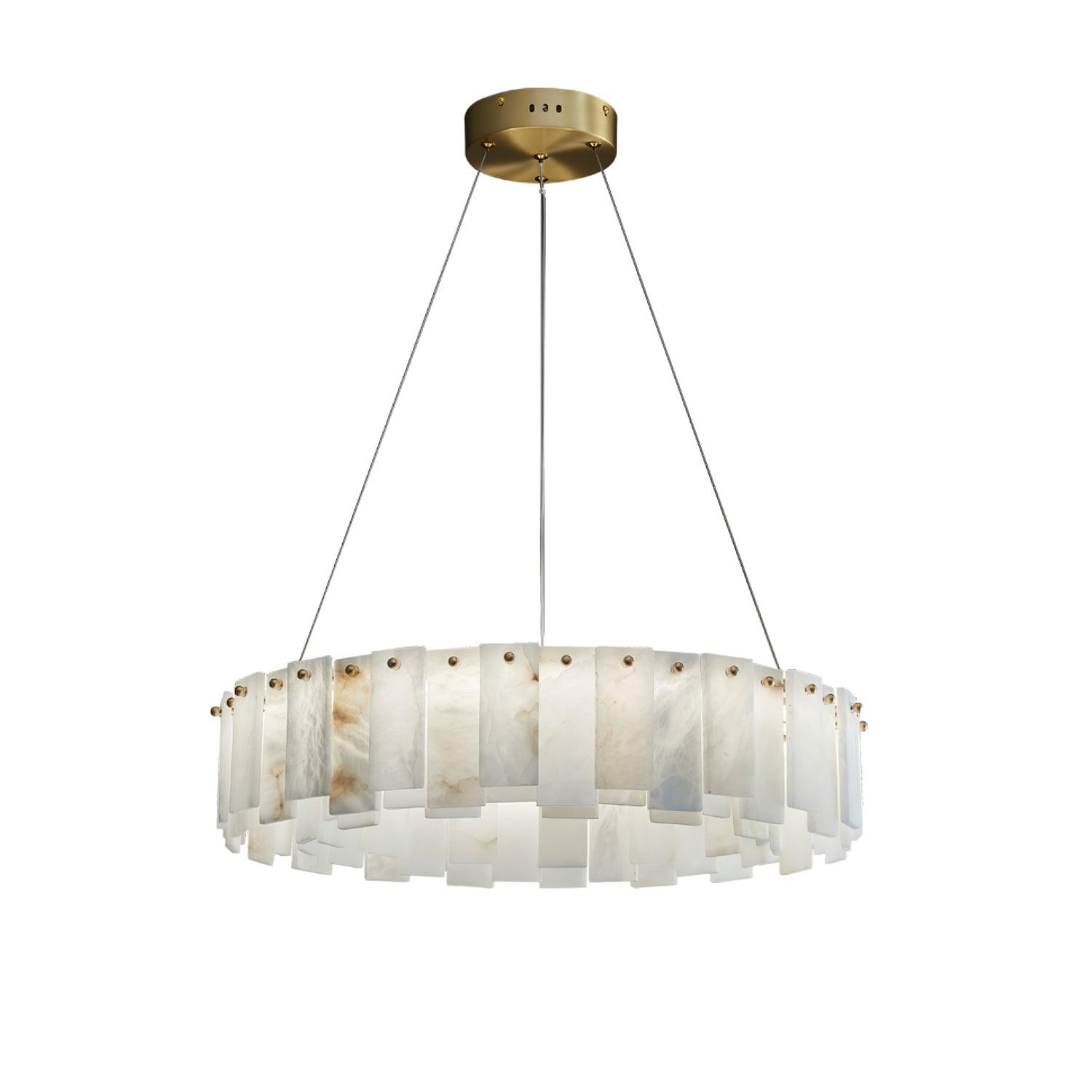 Lustre moderne Jord en Albâtre Laiton et blanc