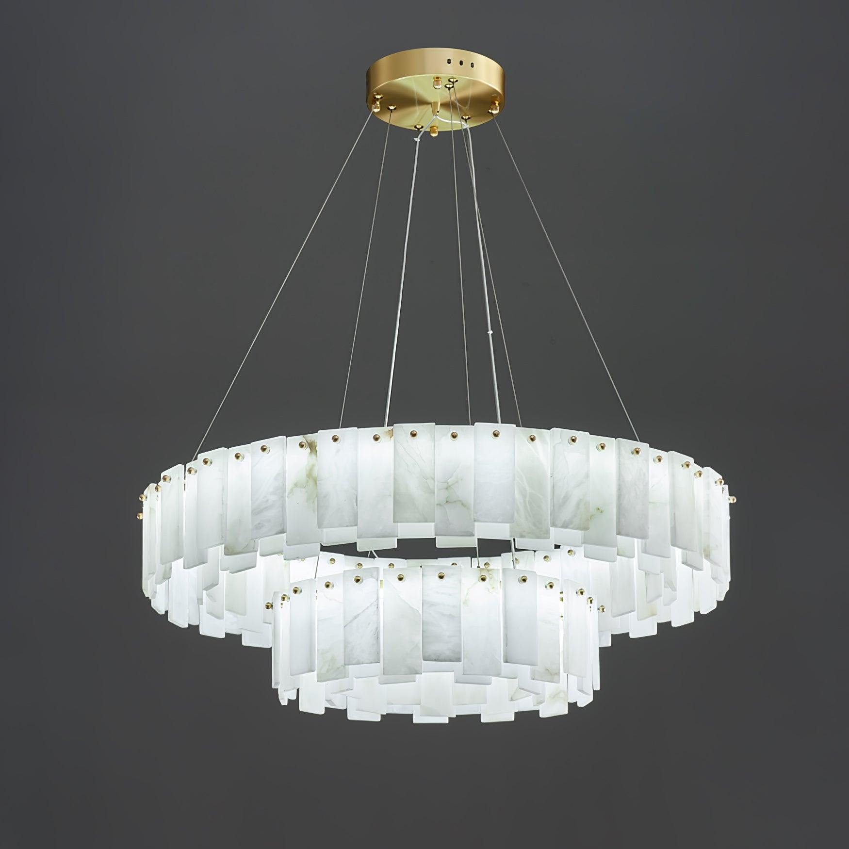 Lustre moderne Jord en Albâtre Laiton et blanc