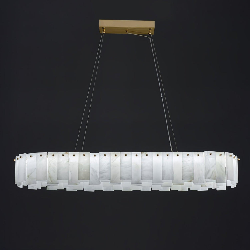 Lustre moderne Jord en Albâtre Laiton et blanc