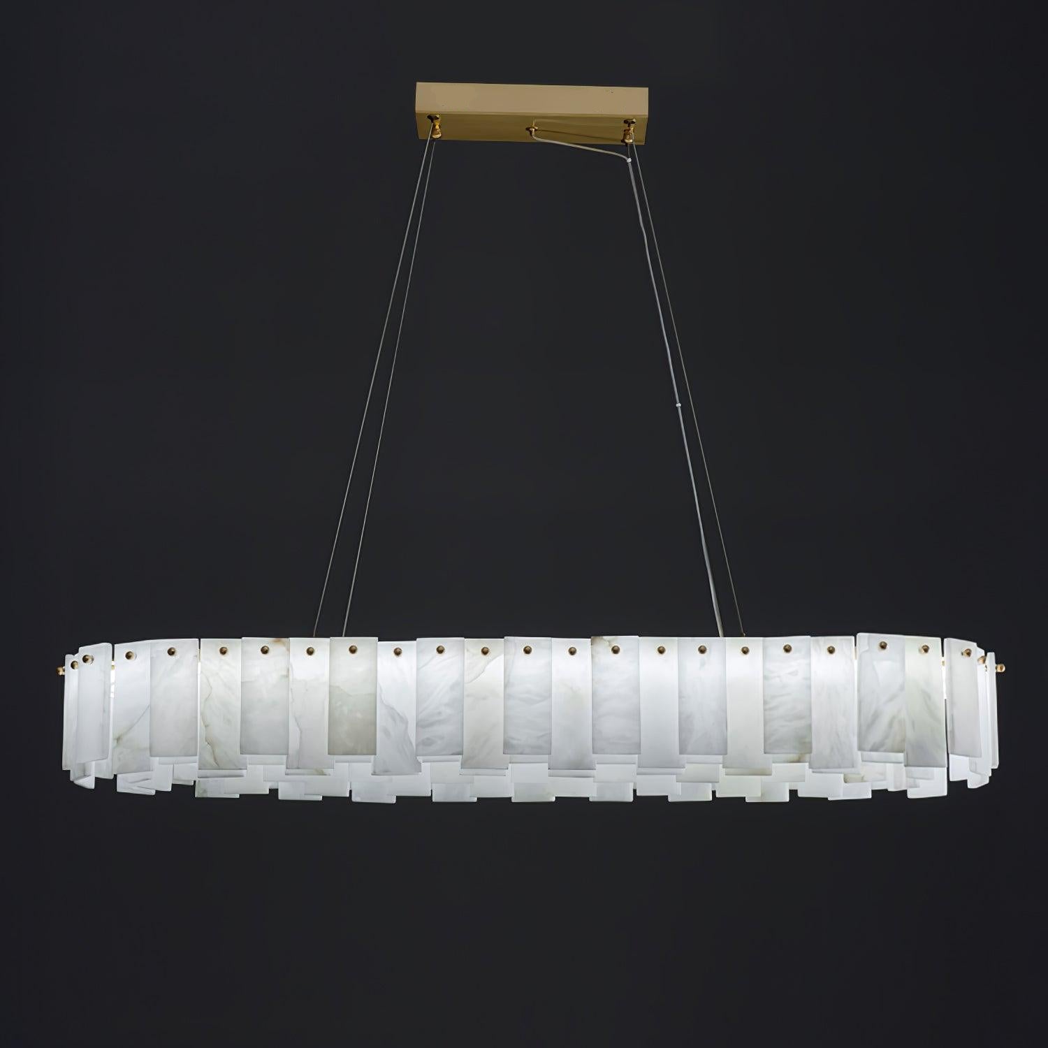 Lustre moderne Jord en Albâtre Laiton et blanc