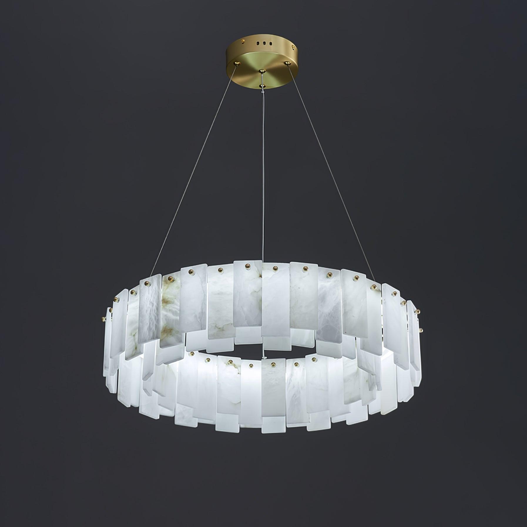 Lustre moderne Jord en Albâtre Laiton et blanc