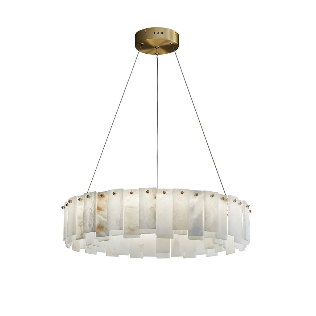 Lustre moderne Jord en Albâtre Laiton et blanc
