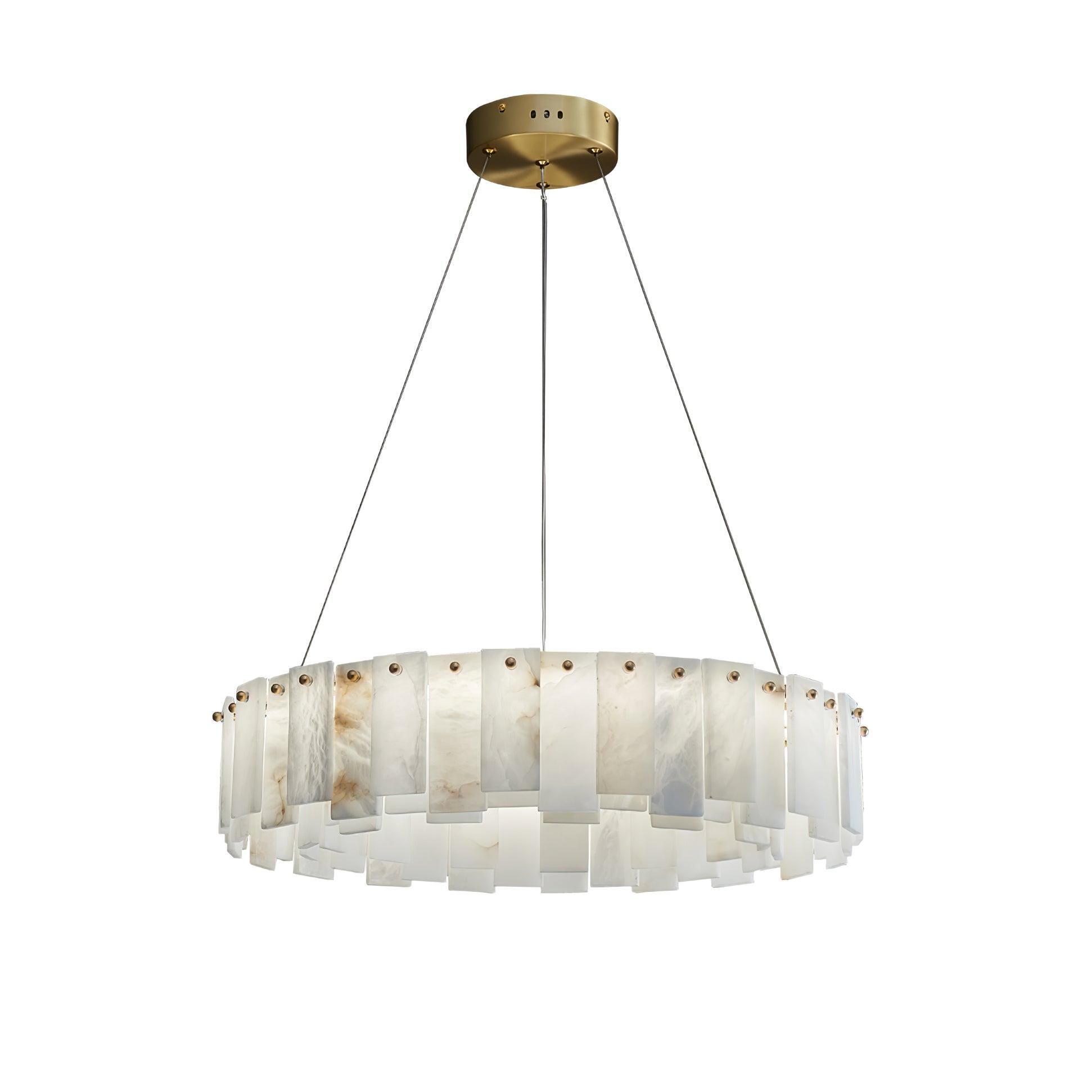 Lustre moderne Jord en Albâtre Laiton et blanc