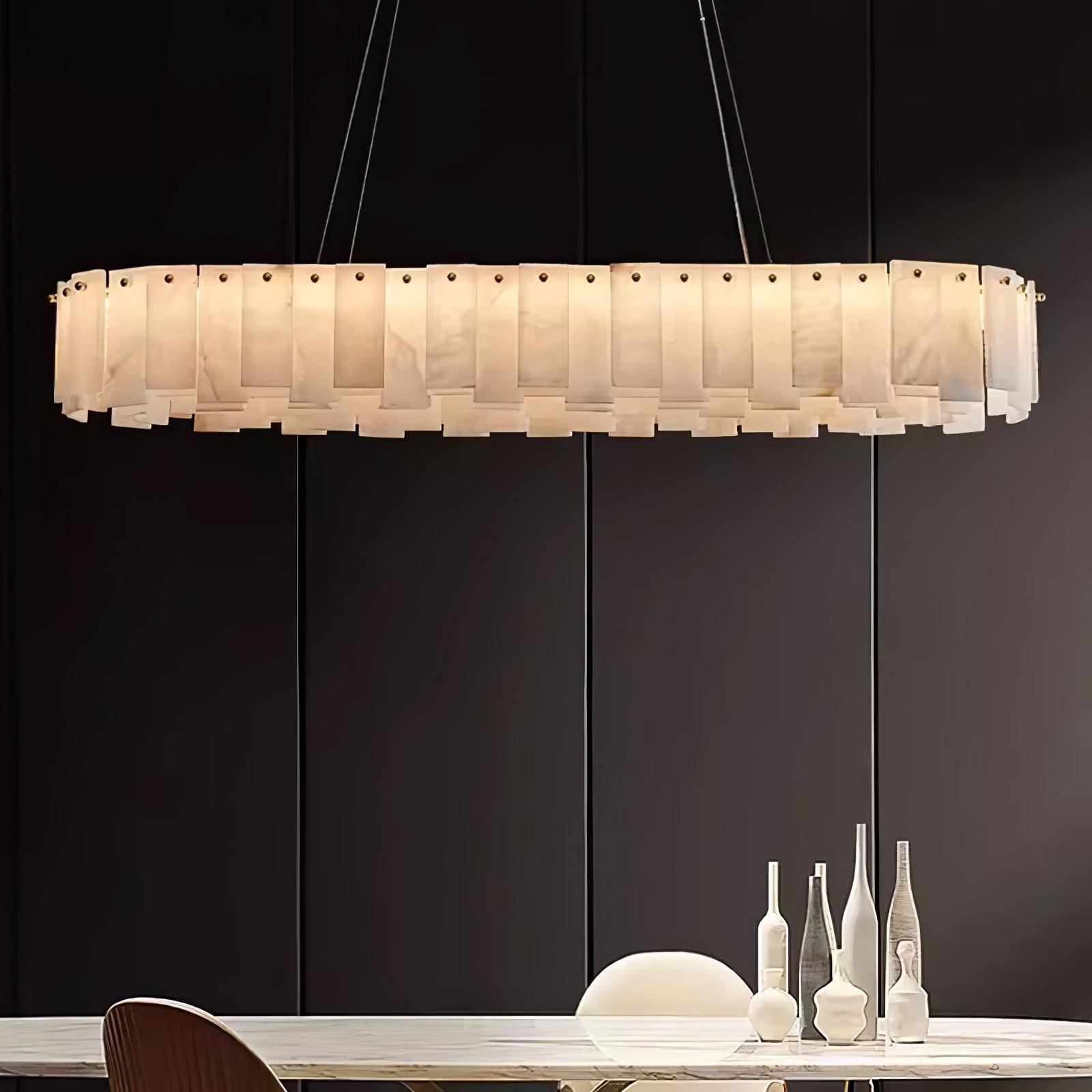 Lustre moderne Jord en Albâtre Laiton et blanc