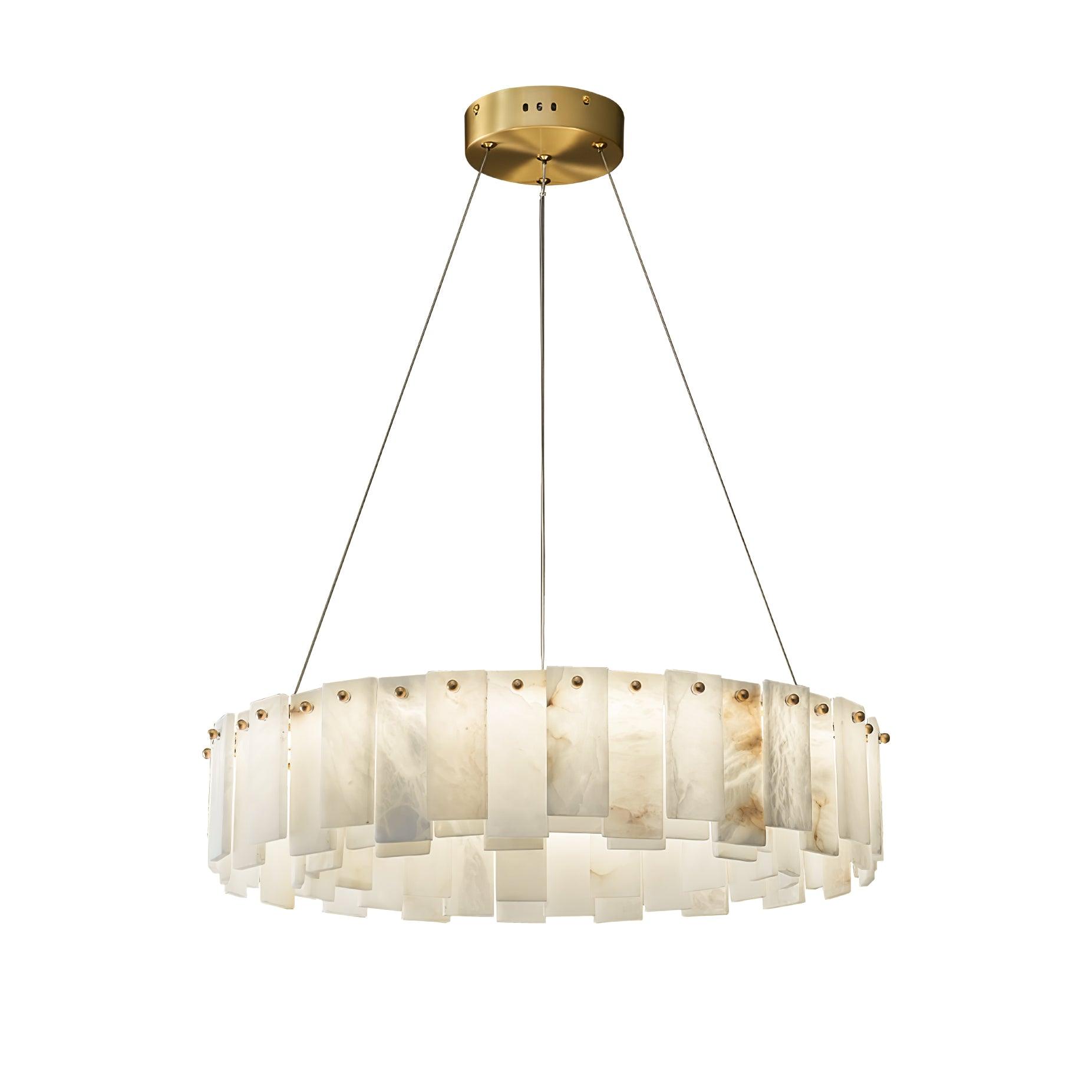 Lustre moderne Jord en Albâtre Laiton et blanc