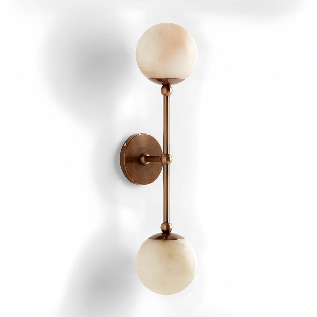 Applique murale moderne Aidan en Albâtre Bronze et blanc