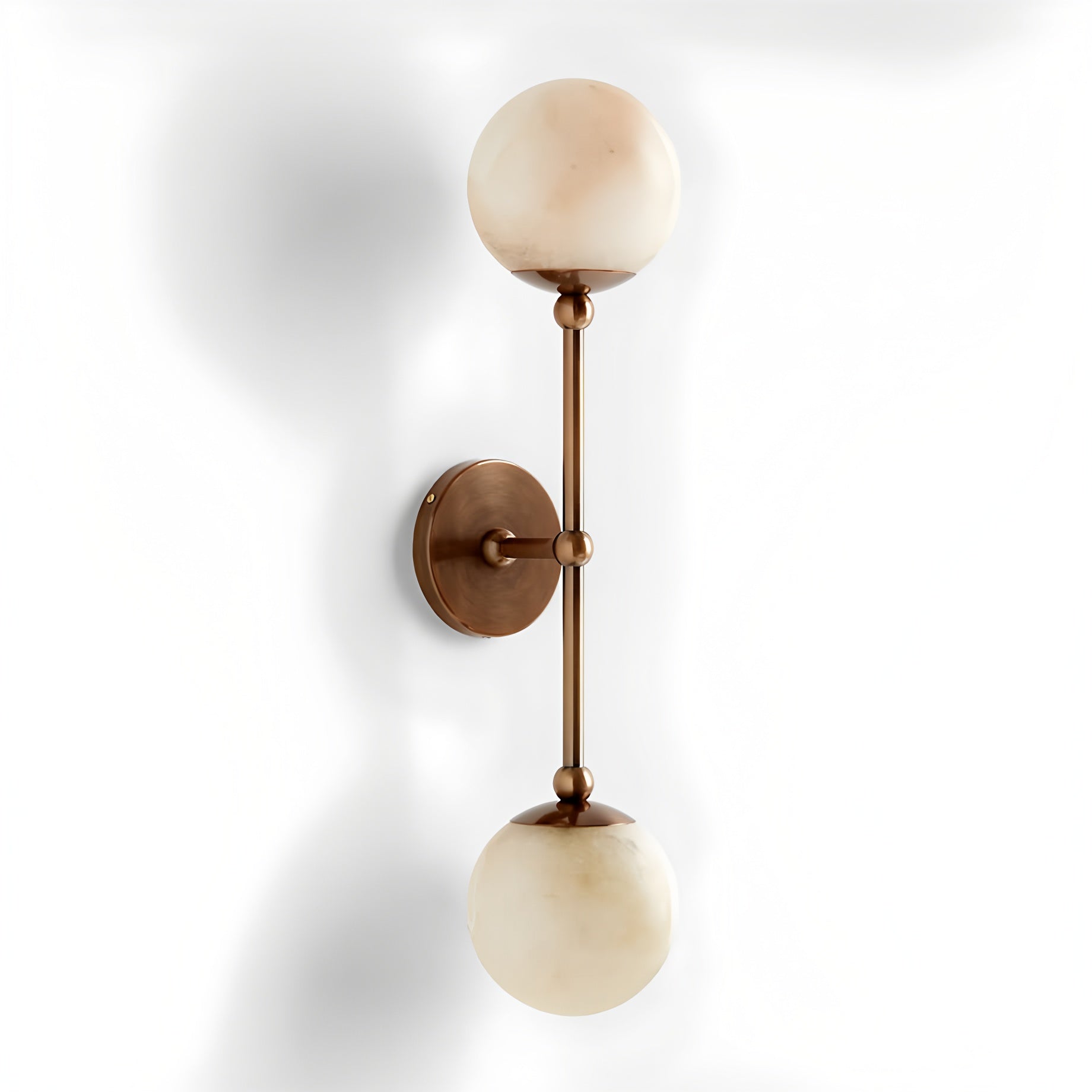 Applique murale moderne Aidan en Albâtre Bronze et blanc
