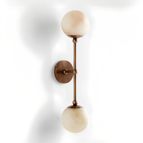 Applique murale moderne Aidan en Albâtre Bronze et blanc