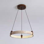 Lustre moderne Wright en Travertin jaune et noyer bois