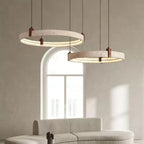 Lustre moderne Wright en Travertin jaune et noyer bois