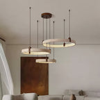 Lustre moderne Wright en Travertin jaune et noyer bois