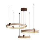 Lustre moderne Wright en Travertin jaune et noyer bois