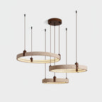Lustre moderne Wright en Travertin jaune et noyer bois