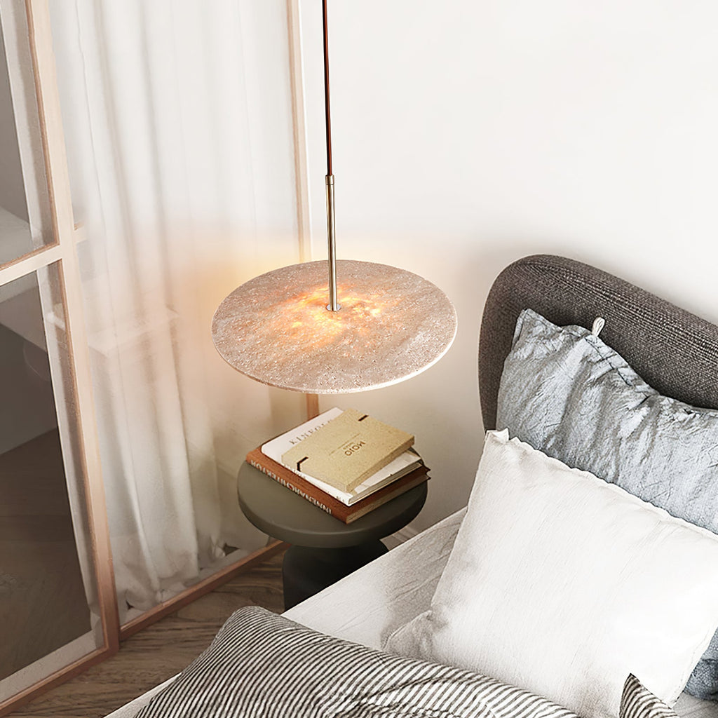 Suspension moderne Searle en Travertin jaune