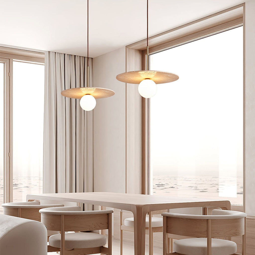Suspension moderne Searle en Travertin jaune