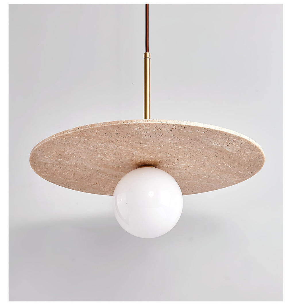 Suspension moderne Searle en Travertin jaune