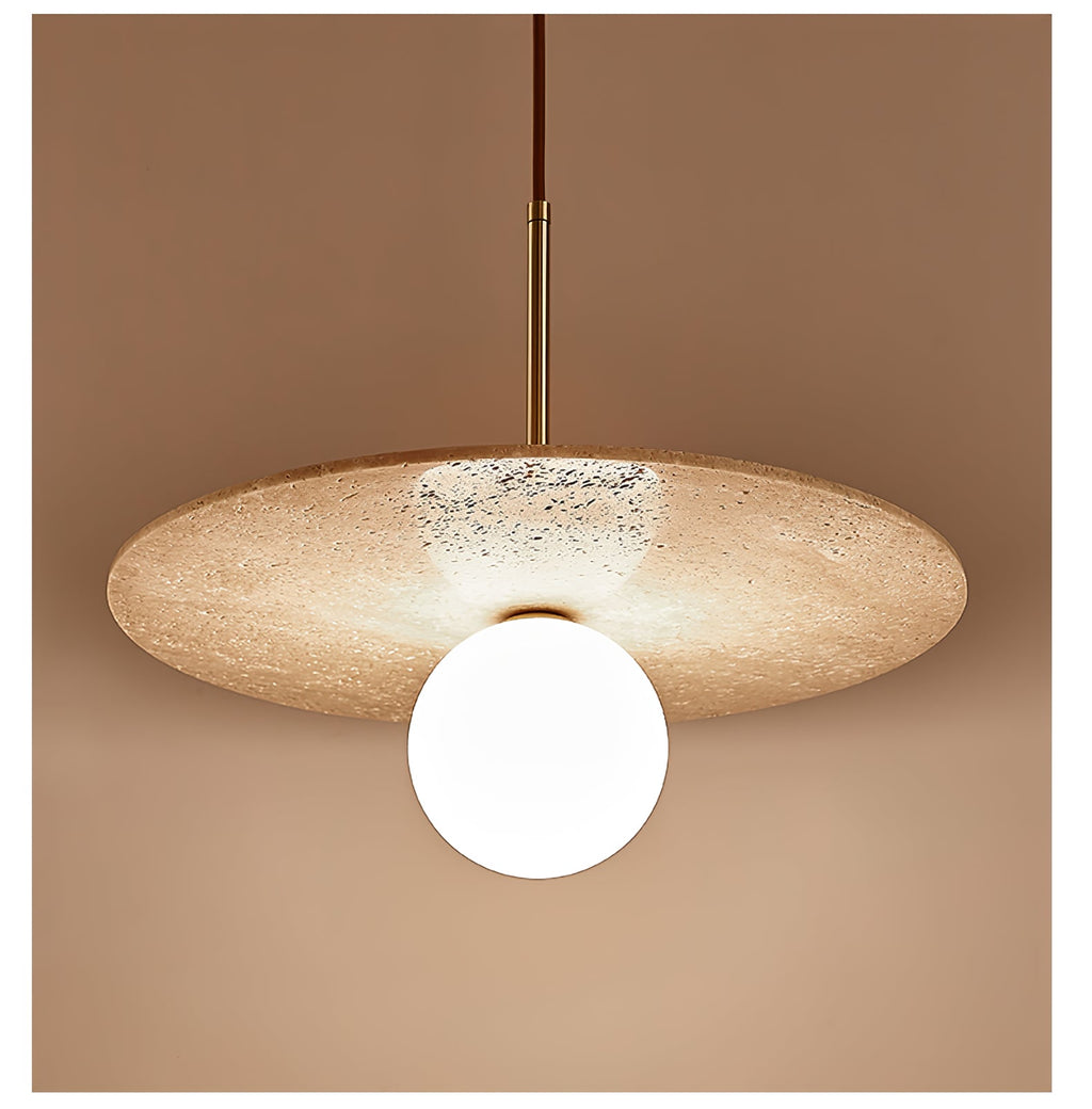 Suspension moderne Searle en Travertin jaune