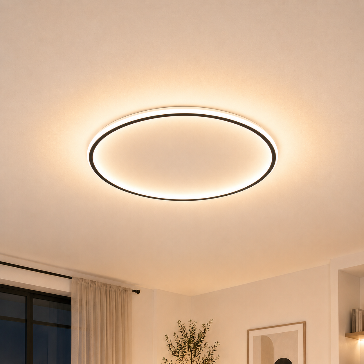 Plafonnier LED Scandinave Aapo Rond en Métal Blanc