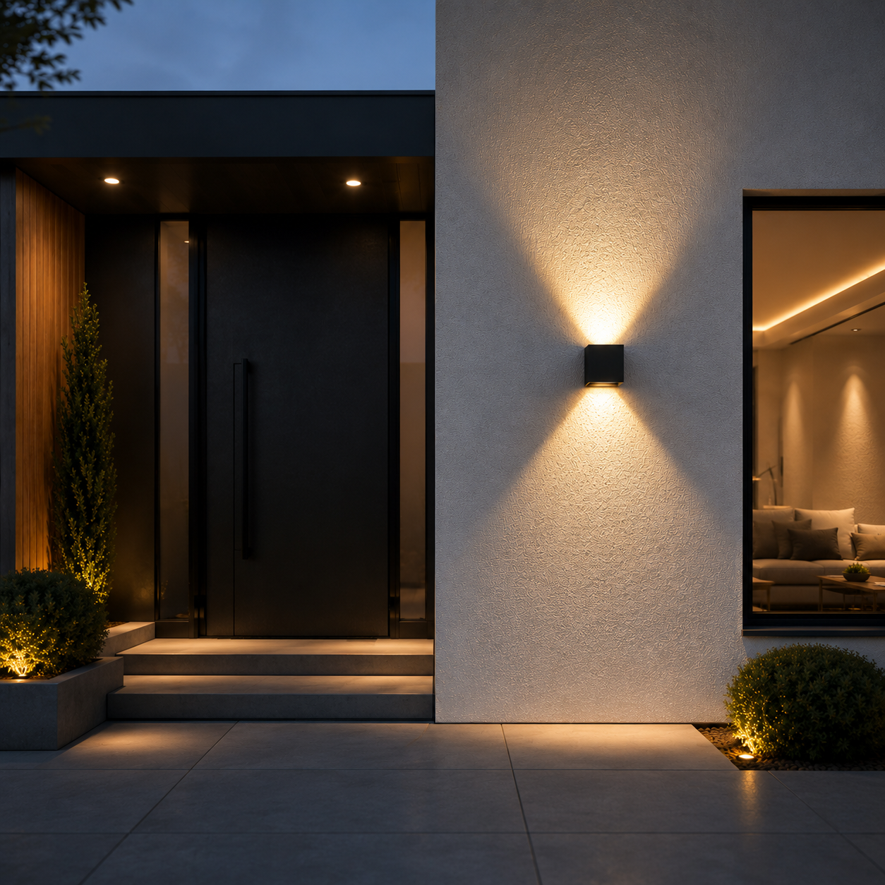 Applique Extérieur LED Cube Double Faisceau