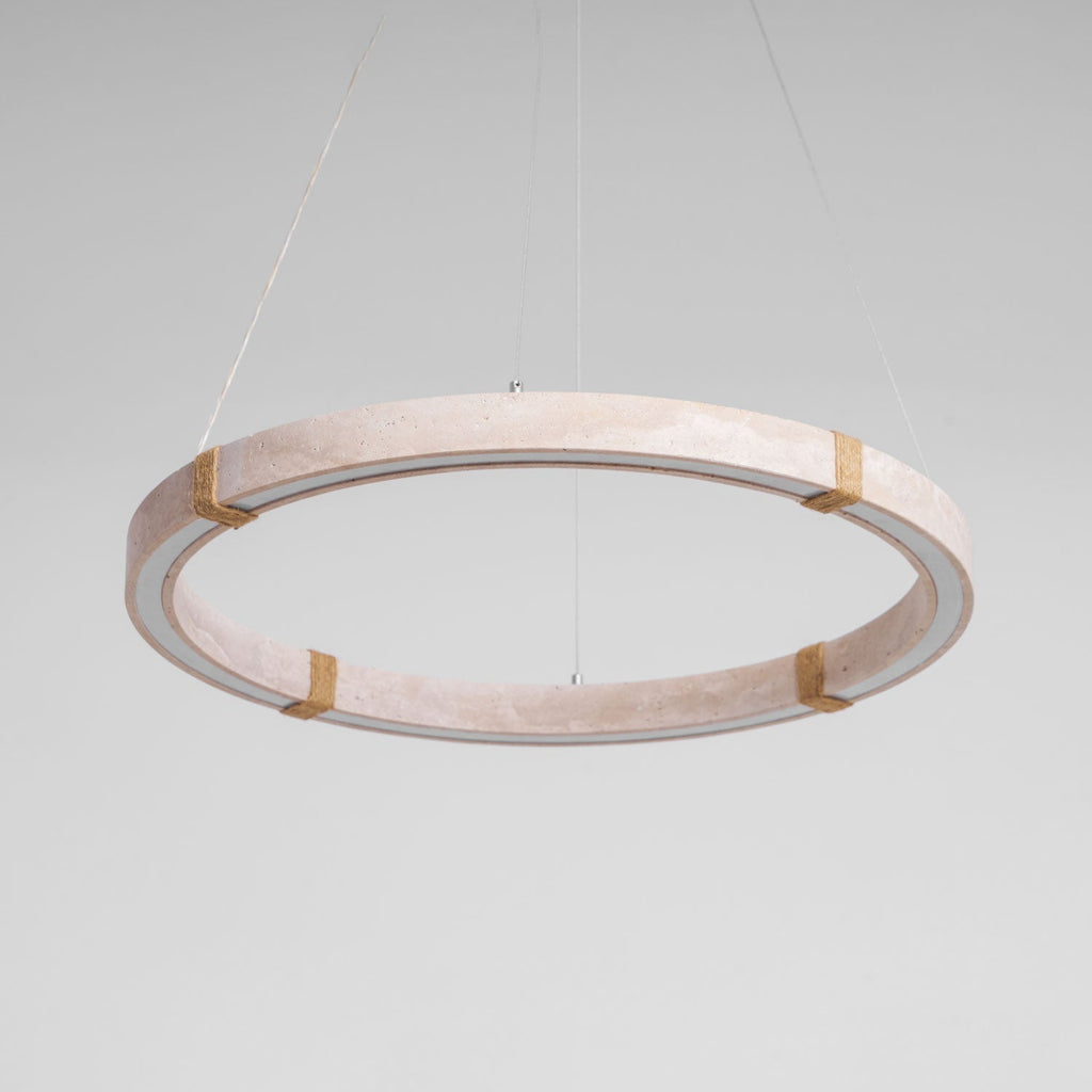 Suspension moderne Ronan en Travertin jaune