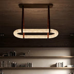 Lustre moderne Fenrir en Foncé marron et blanc albâtre
