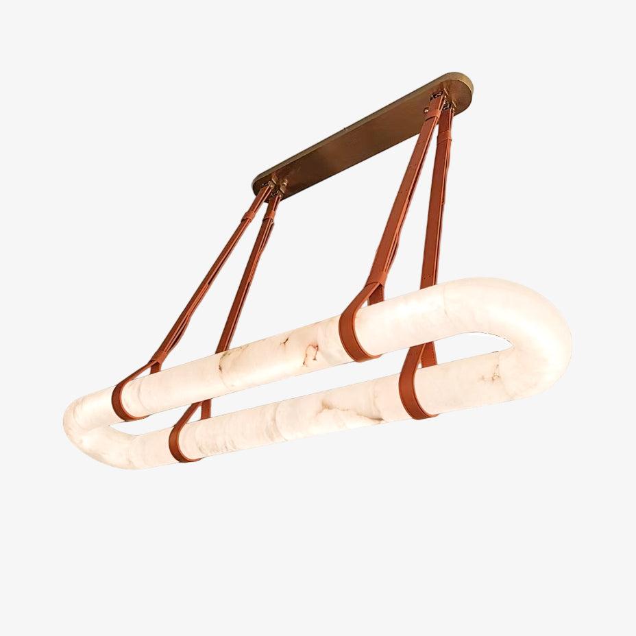 Lustre moderne Fenrir en Foncé marron et blanc albâtre
