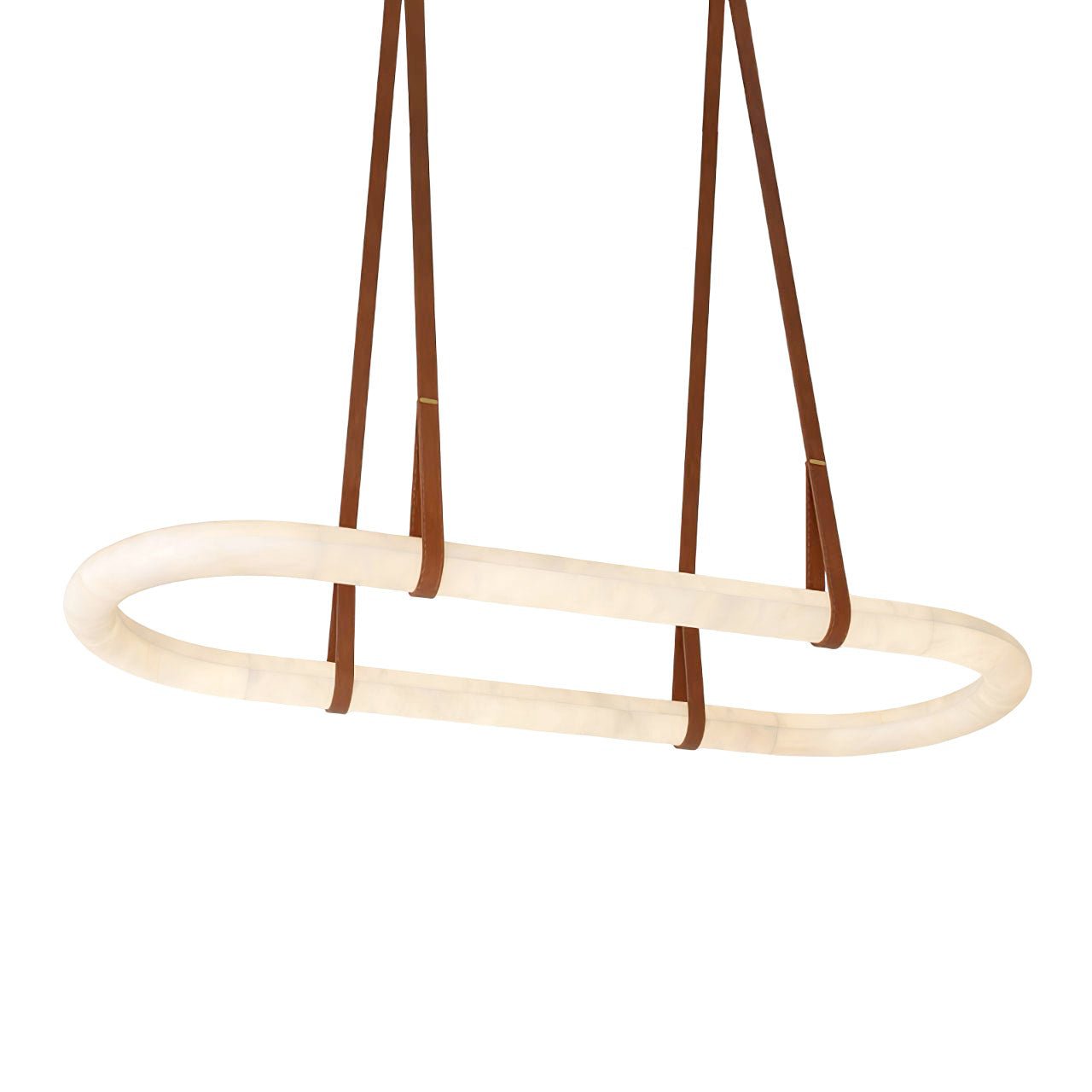 Lustre moderne Fenrir en Clair marron et blanc albâtre