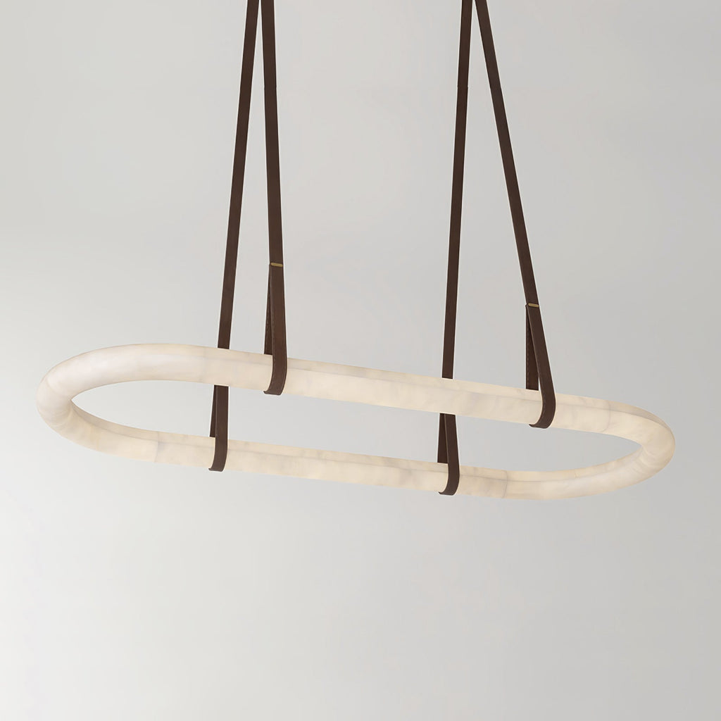 Lustre moderne Fenrir en Foncé marron et blanc albâtre