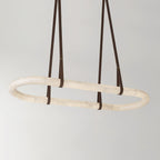 Lustre moderne Fenrir en Foncé marron et blanc albâtre