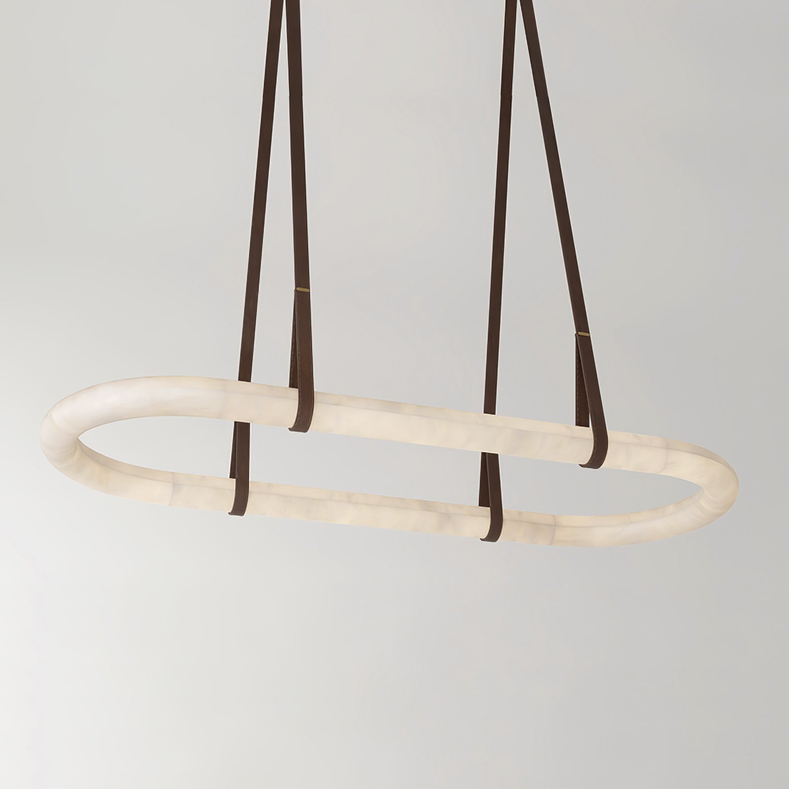 Lustre moderne Fenrir en Clair marron et blanc albâtre