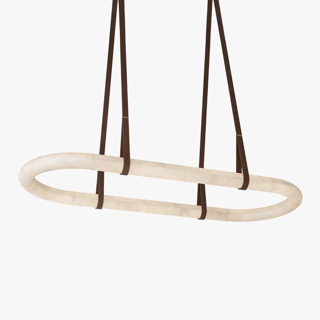 Lustre moderne Fenrir en Foncé marron et blanc albâtre