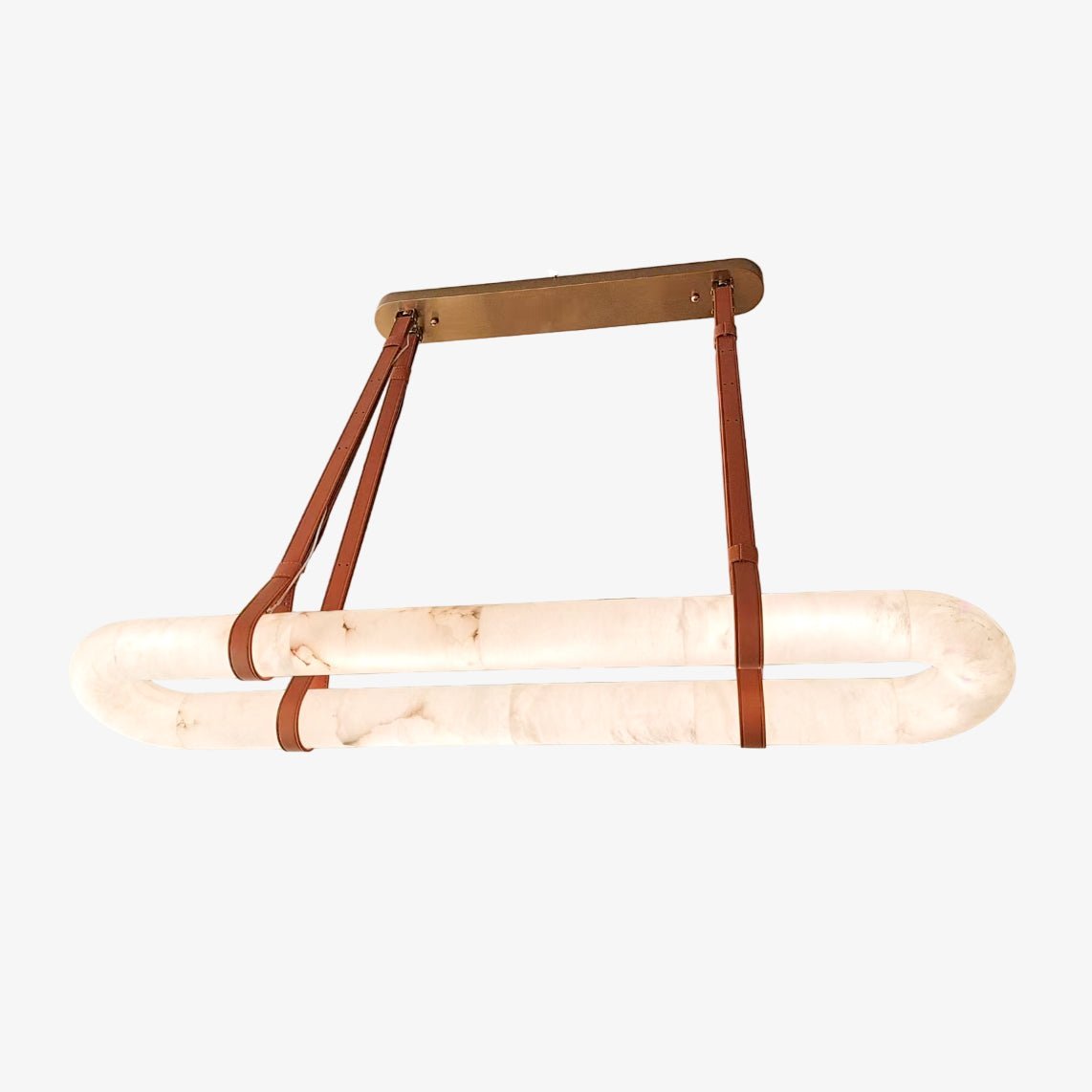 Lustre moderne Fenrir en Foncé marron et blanc albâtre