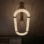 Lustre moderne Fenrir en Foncé marron et blanc albâtre