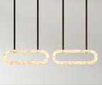 Lustre moderne Fenrir en Foncé marron et blanc albâtre