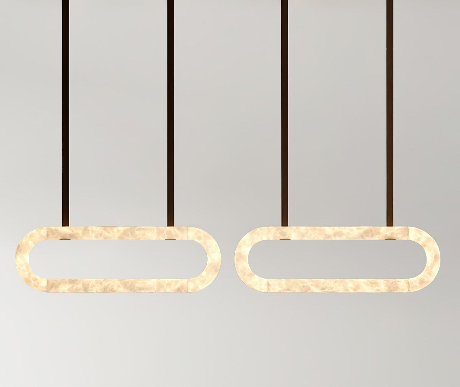 Lustre moderne Fenrir en Clair marron et blanc albâtre