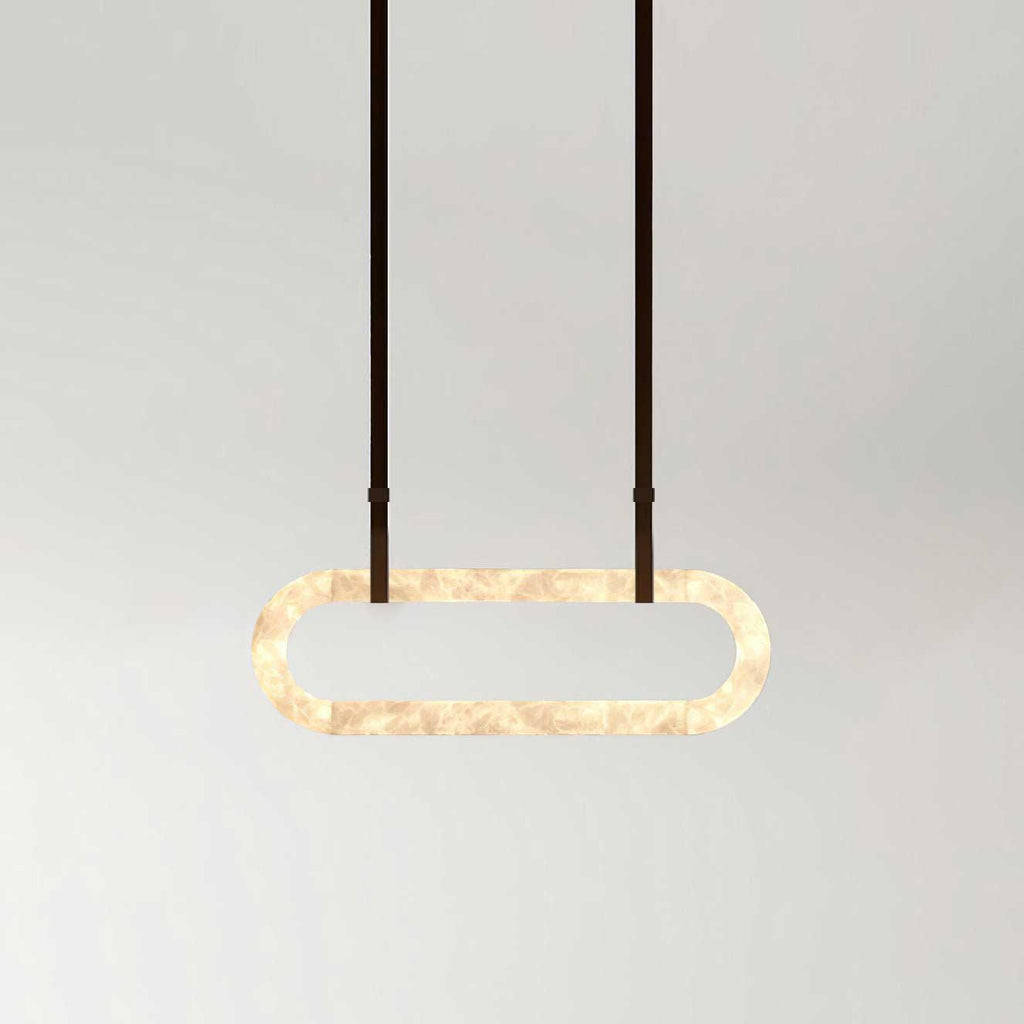 Lustre moderne Fenrir en Foncé marron et blanc albâtre