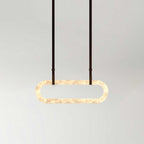 Lustre moderne Fenrir en Foncé marron et blanc albâtre