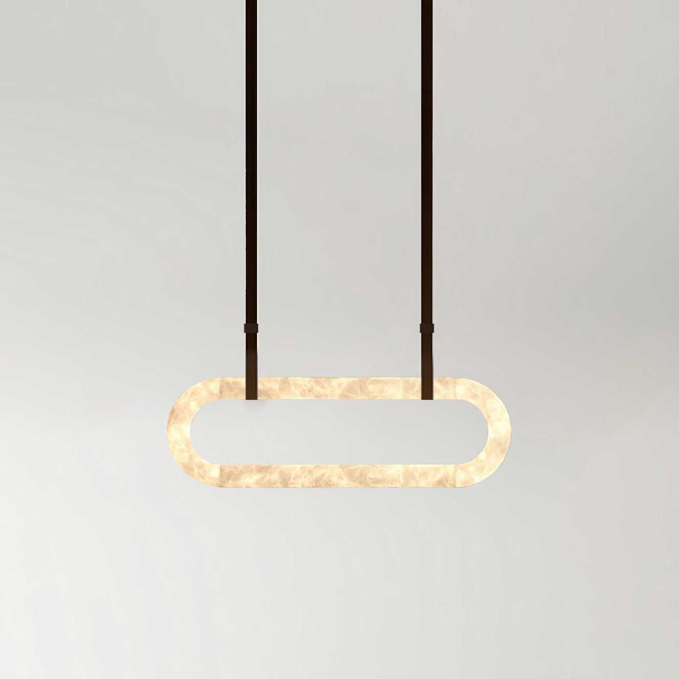 Lustre moderne Fenrir en Foncé marron et blanc albâtre