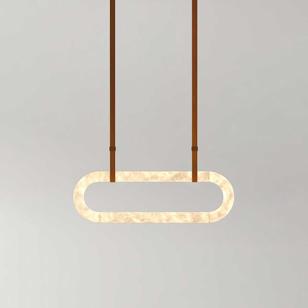 Lustre moderne Fenrir en Clair marron et blanc albâtre