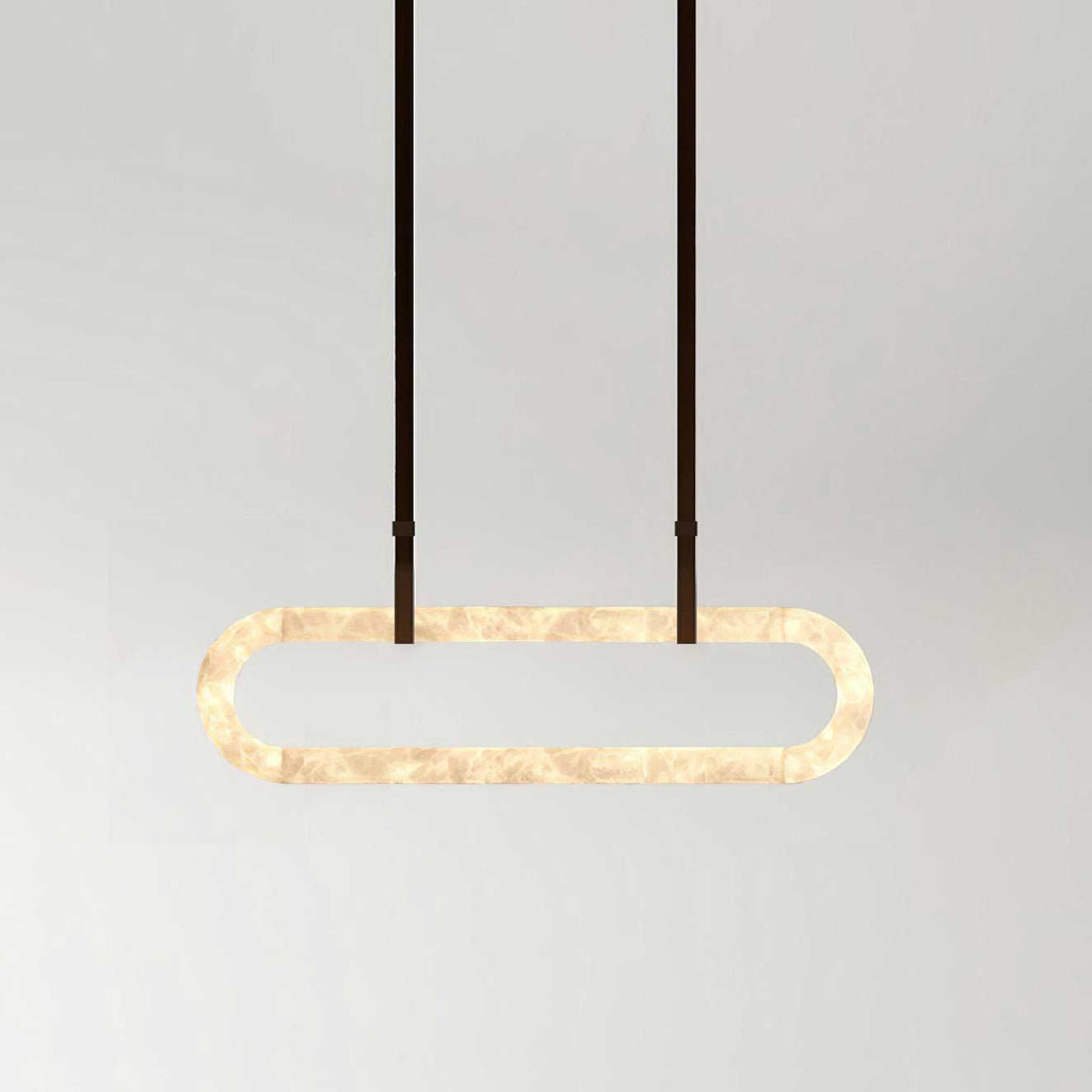 Lustre moderne Fenrir en Foncé marron et blanc albâtre
