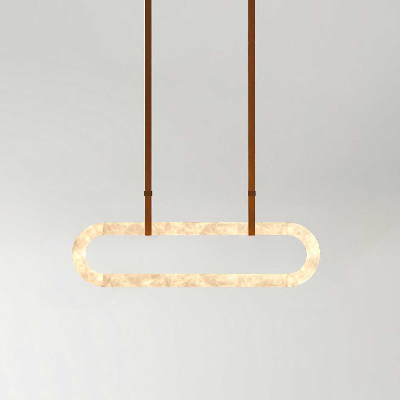 Lustre moderne Fenrir en Clair marron et blanc albâtre