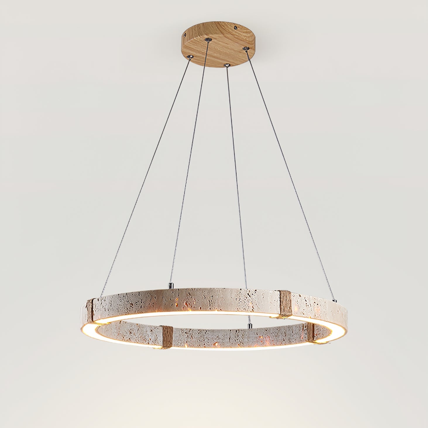Suspension moderne Ronan en Travertin jaune