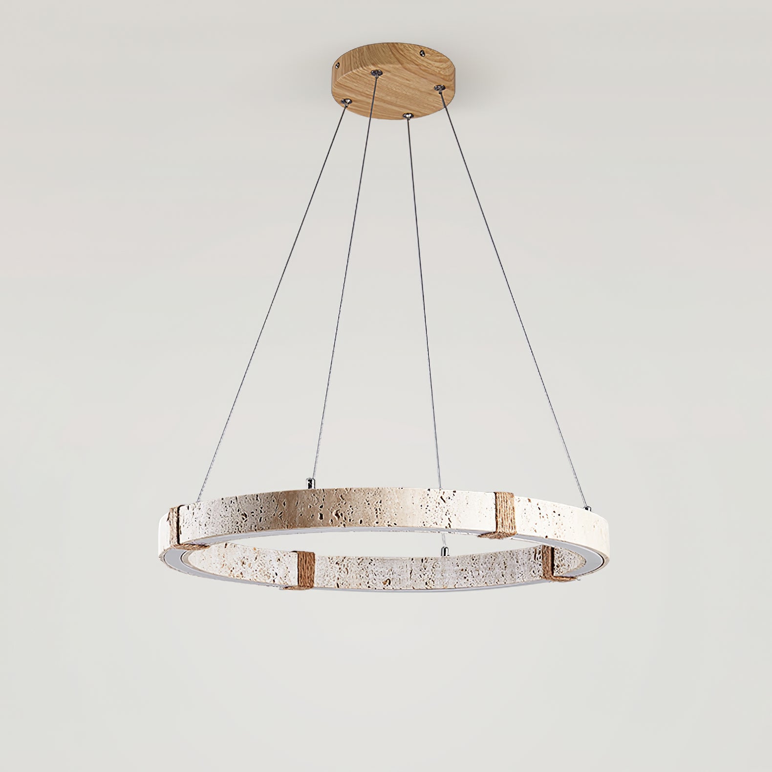 Suspension moderne Ronan en Travertin jaune