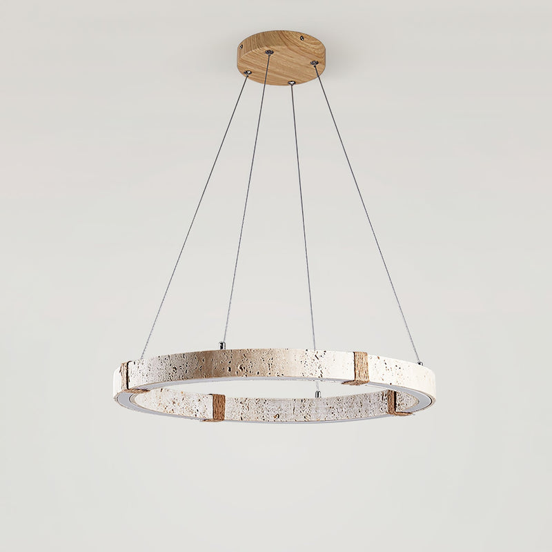 Suspension moderne Ronan en Travertin jaune