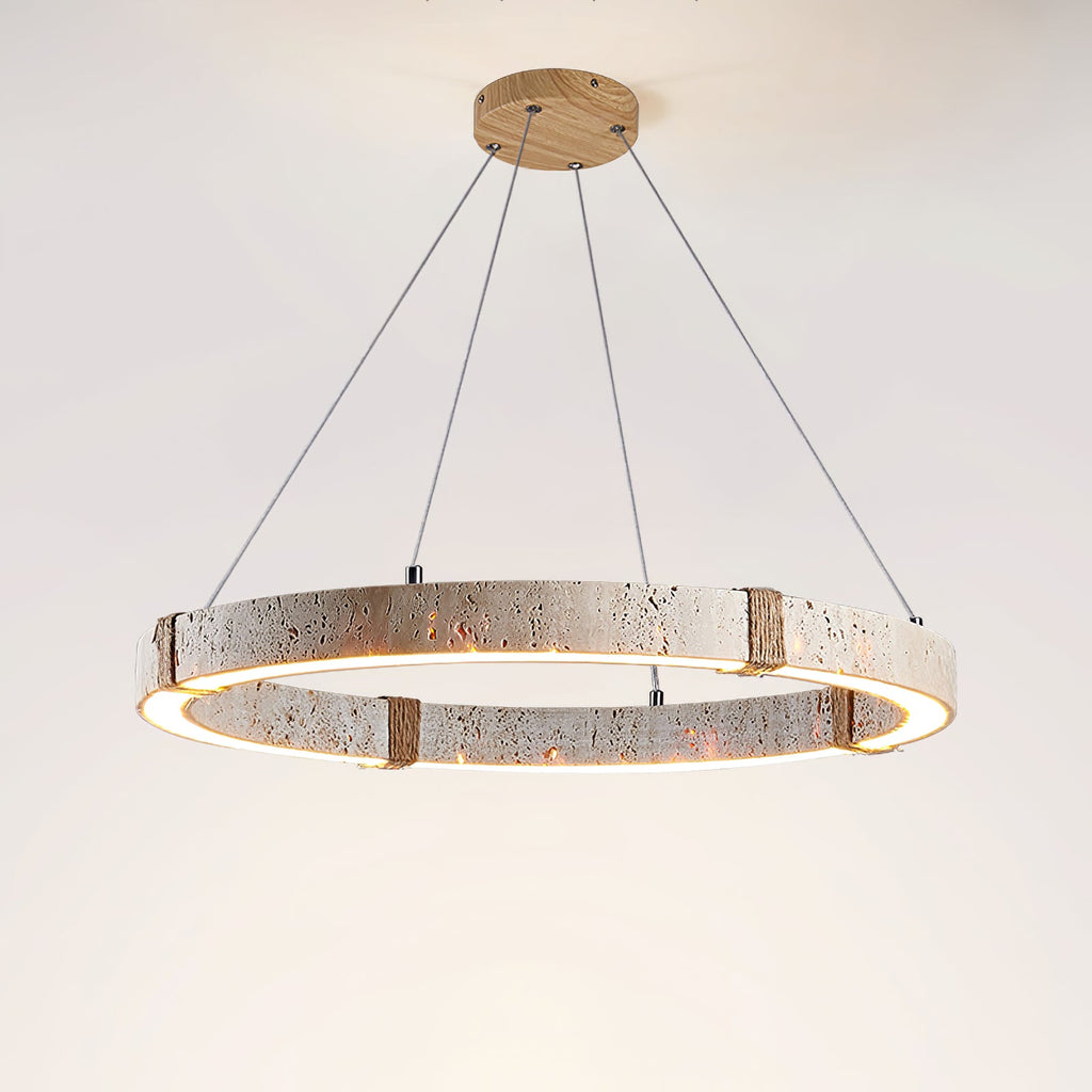 Suspension moderne Ronan en Travertin jaune