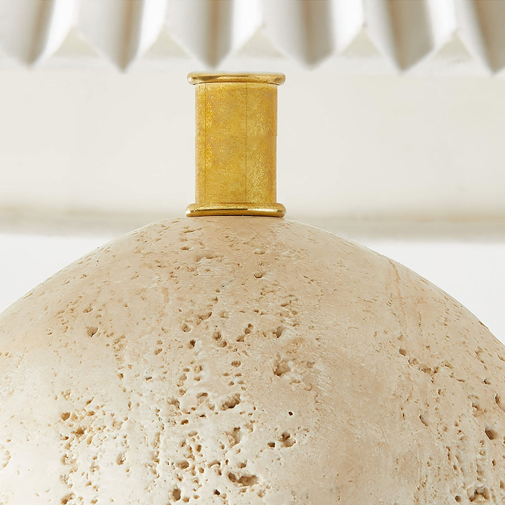 Lampe à poser moderne Osmund en Travertin jaune et blanc